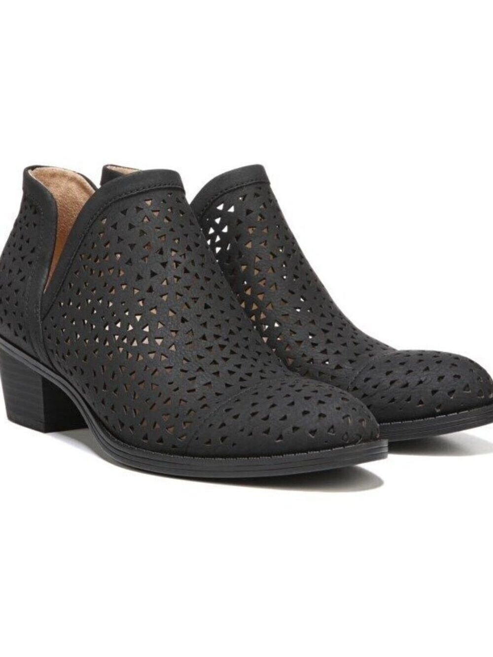 Naturalizer Black Perforated Detail Booties Size 7.5